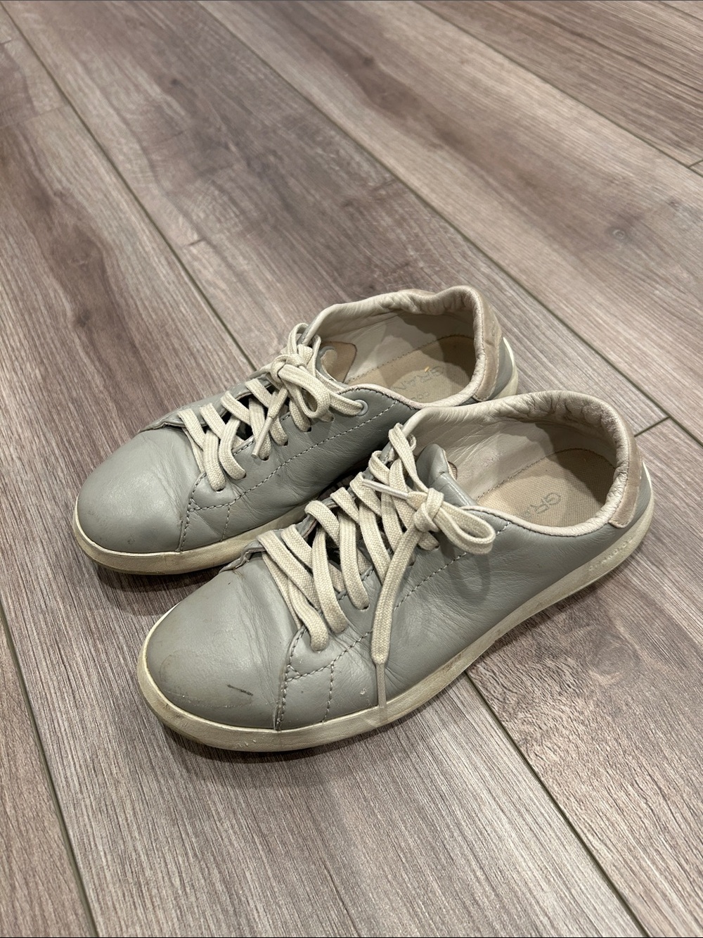 Cole Haan Women's Leather Low-Top Sneakers in Light Gray
